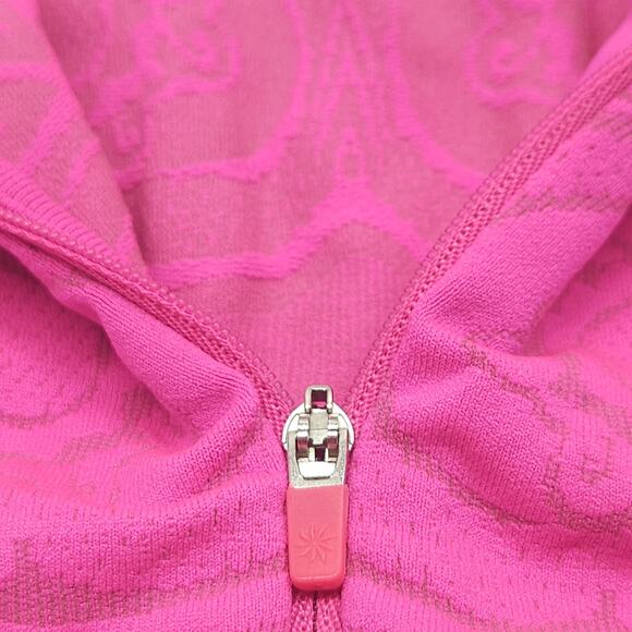 Athleta Hoodie Women S Pink Bodyfit Stretch Zip Activewear Gym EUC - Picture 7 of 8